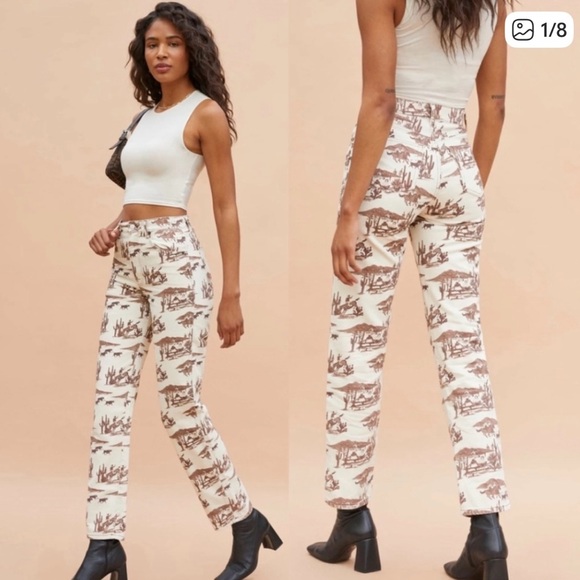 Reformation Cowboy Print Jeans - Picture 1 of 4